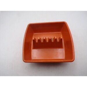 Vintage Gess-Line Orange Melamine Ashtray Square 5-Slot Made in USA 1970s MCM